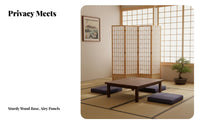 Foldable Shoji Screen Japanese design Shoji Panel separater Lattice Pattern Folding Partition Freestanding for Interior Designers, Business Owners, Photo Studio, Living Room, Bedroom, Restaurant