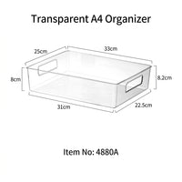Clear Vertical File Organizer Desk, Transparent Desktop Document Holder Rack, See Through Book Storage for Office Workers