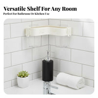 Drillno-Drill Installation Triangular Corner Shelf Space-Saving Bathroom Organizer Hollow Drainage Design Shower Organizer Waterproof for Homeowners, Families, Students, Restroom, Kitchen