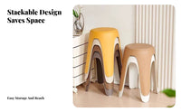 Modern Minimalist Design M-Shaped Leg Stool Stackable Design Household Furniture Thickened & Sturdy Low Seat Waterproof Surface for Adults, Homeowners, Students, Dining Room, Bedroom, Entryway