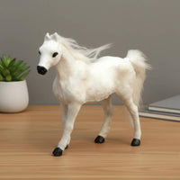 Snowy Equine Statue True to Life Realistic Horse Model Gift Idea Equine Ornament for Tabletop