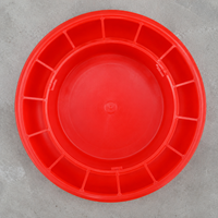 Automatic Chicken Feeder, Pest-Proof Poultry Seed Dispenser, Red and White Waterproof Lid