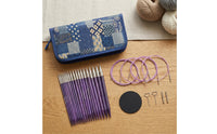 Patchwork Pattern Interchangeable Circular Knitting Flexible Cables Circular Knitting Needle Set Heart-Shaped Tools Metal Needle Tips