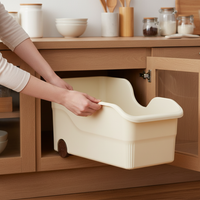 Kitchen Cabinet Pull-Out Storage Organizer with Wheels for Pots, Lids, and Spices