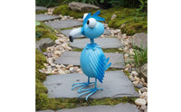 Lifelike Details Metal Flamingo Statue Handmade Look Metal Bird Garden Ornament Bright Colors for Yard, Patio