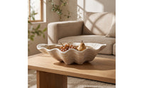 Clam Shell Bowl Coastal Shell Bowl Decor Sea-Inspired Scalloped for Home Decorators, Coffee Table, Entryway Console