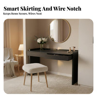 Minimalist Design Desk with Drawers Multi-Functional Single-Drawer Desk adaptable Use Writing Table Sturdy Construction for Home Office Workers, Students, Professionals, Bedroom, Study Room, Small areas