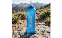 Sports Bottle with Dust Cap Foldable Collapsible Water Bottle Press for Running