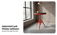 Sturdy Construction Wrought Iron Table and Chair Wear-Resistant Industrial Design Dining Set High-Temperature Baked Paint Industrial Dining Set Rust-Proof for Homeowners, Apartment Dwellers, Couples, Milk Tea Shop, Small Eatery, Reception Area
