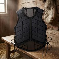 Horse Riding Vest Zippered Equestrian Safety Vest Equestrian Body Protector Black Safeguarding Gear Easy to Clean