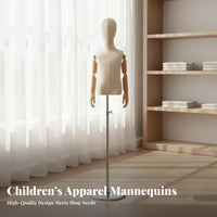 Elegant Design Children's Clothing Display Form Sturdy Construction Child Mannequin Torso Lightweight Kids Dress Form Stand Stable Base for Boutique Owners, Fashion Designers, Retail Window Displays, Boutiques, Photography Studios, Craft Exhibition