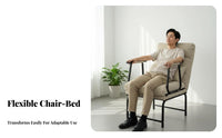 Multifunctional Design Folding Sleeper Chair Foldable Convertible Chair Bed Space-Saving Folding Sofa Bed Padded Cushion for Shut Ice Workers, Apartment Dwellers, Small Areas, Bedroom, Dorm Room, Balcony