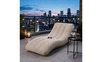 Inflatable Lounge Chair Flocked Surface Reclining Air Chair with Pillow Inflatable Chaise for Camping, Beach