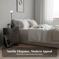Nordic Design Bedside Stand Minimalist Design Curved Metal Accent Table Sturdy Construction Nightstand Space-Saving for Apartment Dwellers, Homeowners, Interior Designers, Bedroom, Small Areas, Living Room, Entryway