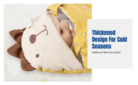 Infant Sleeping Bag, Autumn Winter, Thick Warm Swaddle, Anti-Movement, Anti-Startle, Stroller Use, Animal Pattern