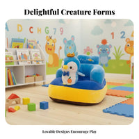 Anti-Fall creatureShaped Sit-myself-up spine and Head Support Plush creature Floor Seat Ergonomic Design Toddler Sofa Non-Slip Base for Toddlers, New Mothers, Nursery, Playroom, play period, Living Room