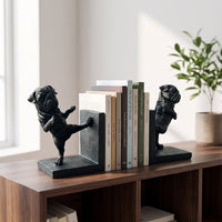 Decorative Dog Bookends Textured Canine Bookends Sculpted Book Supports Stylish for Readers, Desk