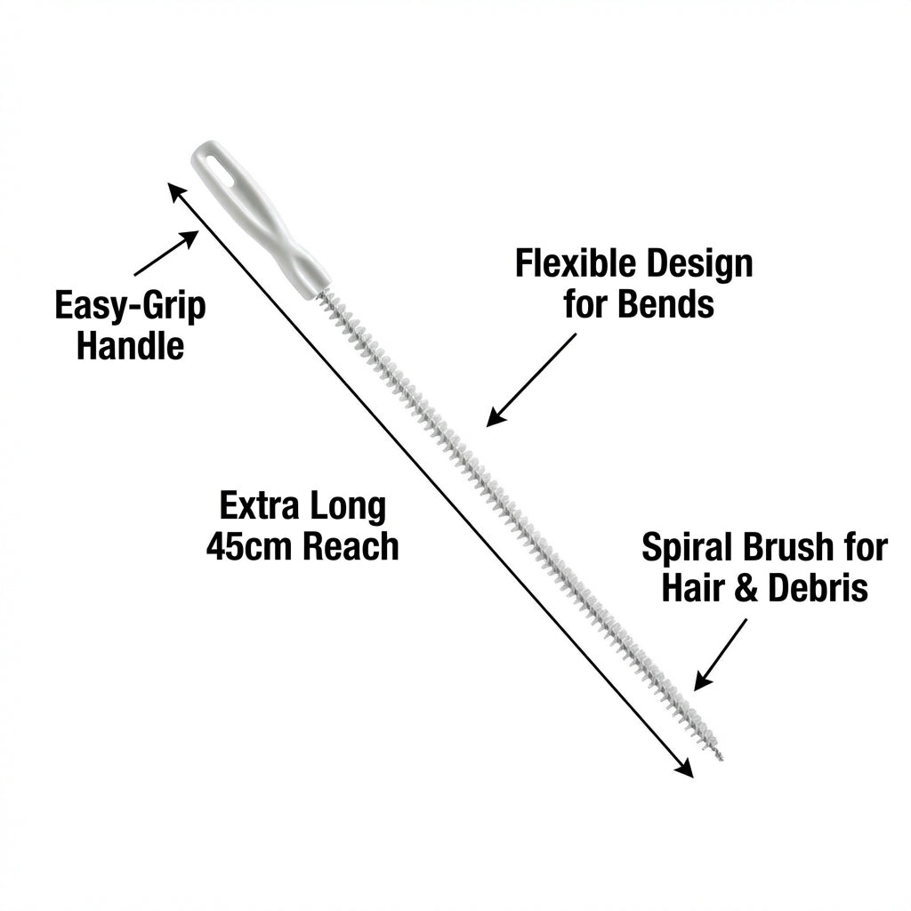 Drain Auger Plumbing Snake for Sink Flexible Hair Clog Remover Tool for , Pipe Cleaner for Homeowners, 60cm Spiral Hook