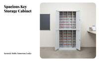 Lockable Wall-Mounted Key Cabinet Heavy-Duty Construction Multi-Slot Key and File Cabinet Labeled Slots Security Storage for Property Estate Agents, Building Administrators, Car Dealership Personnel, Rental Agency, Office, Garage