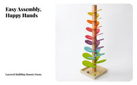 Layered Wooden Music Tree Toy Spiral Wooden Music Tree Smooth Painted Leaf Ramp Toy Colorful