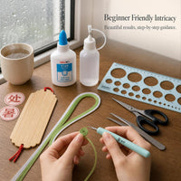 24 Solar Terms Quilling Paper Art Kit Wooden Bookmark for Students and Teachers
