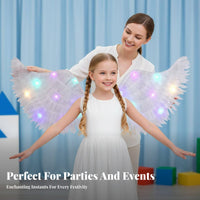 illuminateing Effect light-emitting diode winged appendages Colorful Lights illuminated attachment Battery Powered Costume Accessory Multiple blinking Modes for Girls, Kids, Dancers, Halloween, celebrations, Stage Performance, Parties
