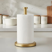 Single-Handed Tear Stainless Steel Kitchen Roll Holder Weighted Base Household Storage Modern Design for Restaurant, Bathroom