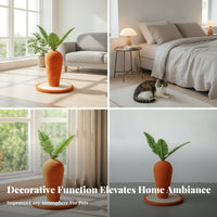 Leaf-Top Carrot Cat Scratching Post Round Base Carrot Cat Scratcher Sisal-Wrapped Pet Furniture Decorative