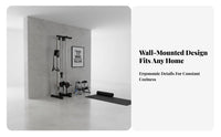 Wall Mounted Pulley System Multi-Functional Wall Mounted Cable Station Heavy Duty Steel Frame Home Gym LAT Pulldown Unit for Bodybuilders, Athletes