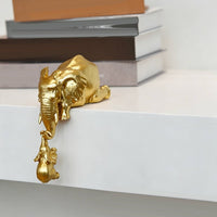 Mother and Young Elephant Figurine Mother and Young Elephant Ornament Realistic Details for Bedroom, Shelf