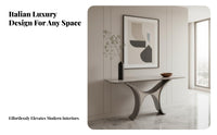 Italian aesthetic Sculptural Base accentuation Table Luxury Look Hollow Frame table Modern Minimalist Hallway Stand Slim silhouette for Interior Design aficionados, homeowners, Apartment Dwellers, Entryway, Foyer, Living Room, Behind a Sofa