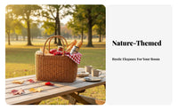 Imitation Rattan Handbasket Easy to Clean Woven Basket with Handles Waterproof