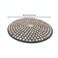 Foot Massage Mat with Wooden Nodes Portable Foot Massager Mat Massage Pad with Wooden Beads Safe Slim Design for Adults, Home