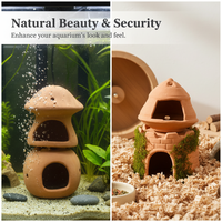 Aquarium Breeding Cave Ceramic Shelter for Fish and Shrimp