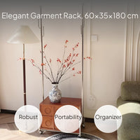 Hardwood Freestanding Coat Rack, Mobile Clothes Organizer