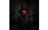 Witch Decoration with Glowing Eyes Halloween Glowing Witch Decoration Prop Animated Sound-Activated for Haunted Houses, Porch
