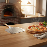 Aluminum Pizza Peel Hanging Loop Cooking Tool for Home Cooks