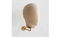 Mannequin Head with Wall Golden Finish-Tone Hairpiece Stand Compact Hat Stand for Boutiques, Studios