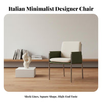 Italian Minimalist aesthetic Upholstered Cantilever Chair Supportive Armrests Dining Armchair Soft Upholstery Home Seating Designer Model for Interior Designers, Homeowners, Office Workers, Living Room, Restaurant, Bedroom, study alcove