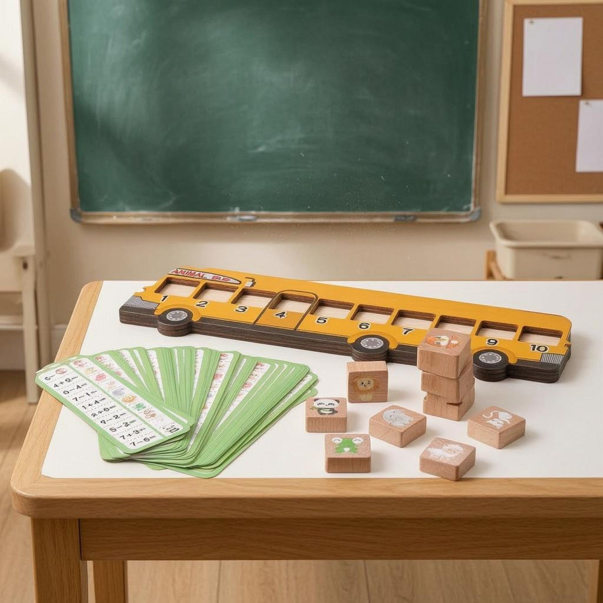 Numbered Animal Bus Toy Educational Animal Number Matching Set Hands-on Counting Reasoning Toy Fine Motor Skills for Preschoolers, Children