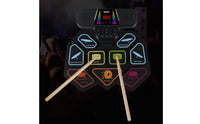 Rollup Electronic Drum Set Built-in Speakers Rollup Drum Kit Headphone Support Musical Instrument for Beginners, Home, Travel