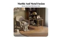 Sintered Stone Upper surfaceTier End Table Compact Size 2-Tier Console Versatile Use Household Furniture Sturdy Construction for Apartment Dwellers, Homeowners, Interior Decorators, Living Room, Bedroom, Small Areas, Hallway