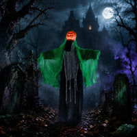 Sound-Activated Halloween Figure Motion Responder Illuminated Pumpkin Specter