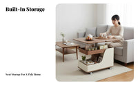 Curved-perimeter designd Adjustable Table Movable Household Furniture With casters for Students
