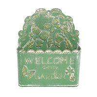 Wall-Mounted Iron Planter Embossed Metal Wall Pocket Planter Distressed for Patio, Porch, Garden