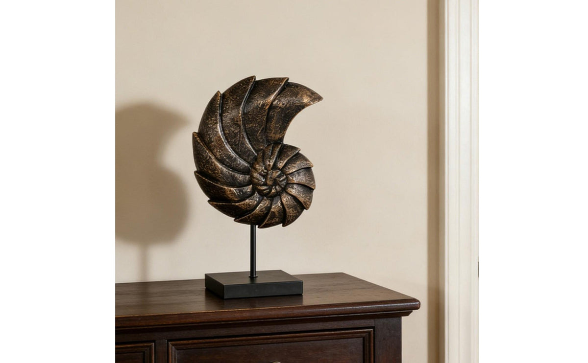 Spiral Marine Ornament Statue Modern Style Spiral Shell Sculpture Minimalist Look Table Ornament for Entryway, Showroom