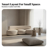 Wabi-Sabi Aesthetic FlowerShaped Sofa Boucle Upholstery Curved Upholstered Couch Modern design Loveseat Long-Lasting Support for Apartment Dwellers, Interior Designers, Reception Area, Boutique, Living Room, Bedroom
