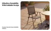 Foldable Folding Armchair No Installation Required Portable Camping Chair Easy to Clean Metal Frame Folding Chair Anti-Slip Feet for Homeowners, Beachgoers, Balcony, Fishing, Picnic, Garden