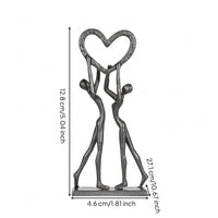Cast Iron Figurine Anniversary Gift Metal Couple Figurine Handcrafted Romantic Iron Statue for Couples