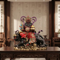 Zhao Gongming Statue Multicolor Zhao Gongming Sculpture Heavy Wealth God Statue for Altar, Office